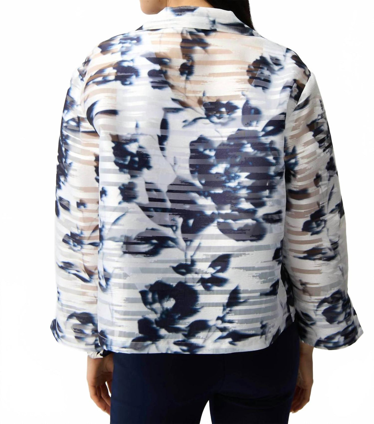 Chaqueta con estampado floral color azul