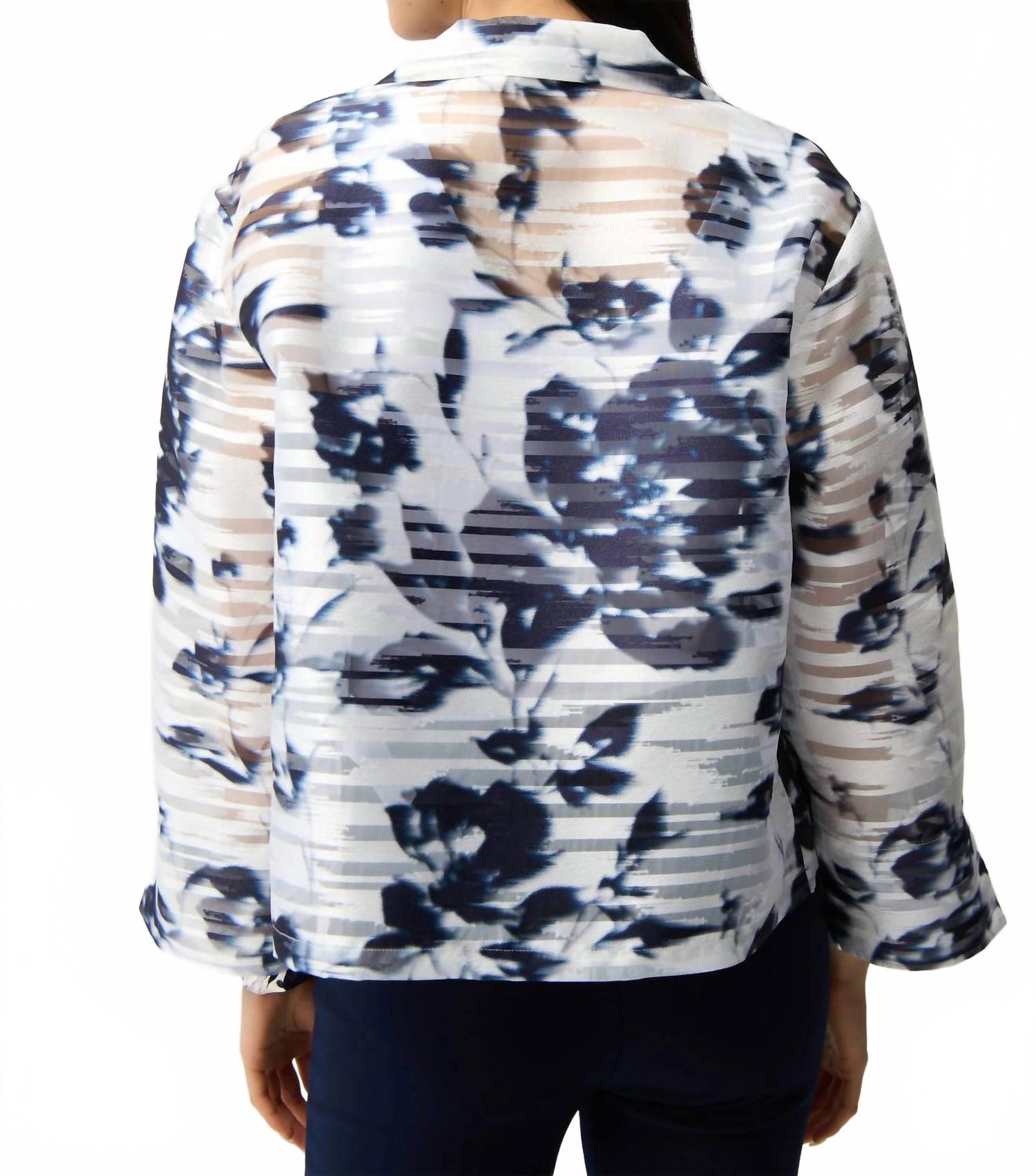 Chaqueta con estampado floral color azul