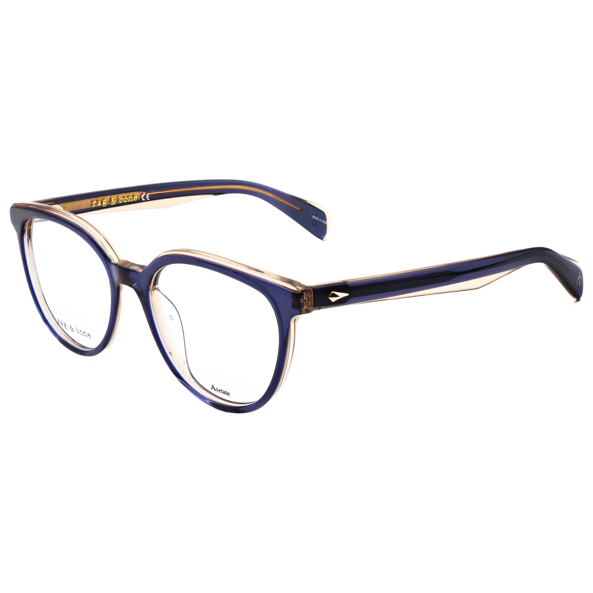 Montura para gafas de mujer 50 mm color azul y beige