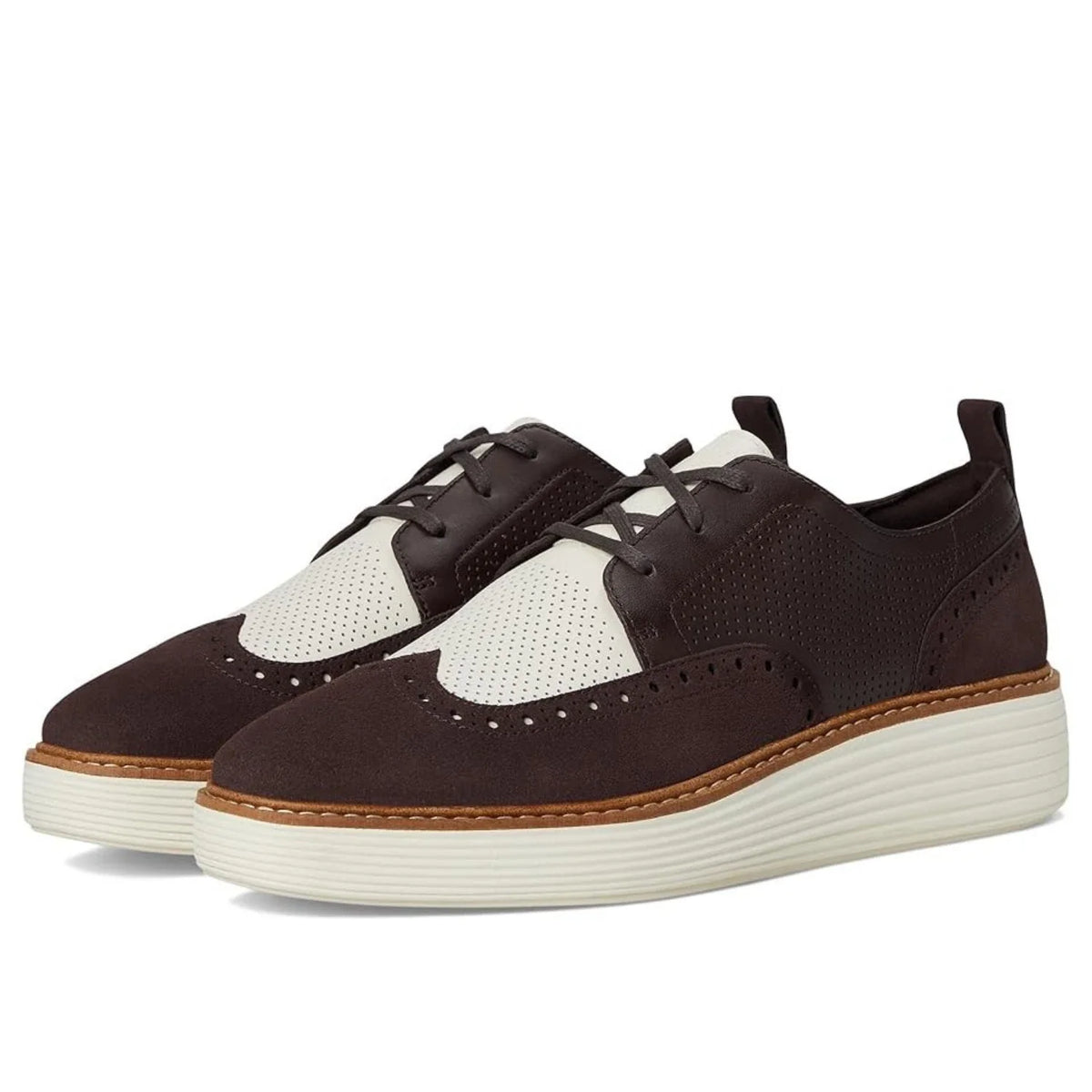 Zapatos de mujer de cuero con plataforma color café