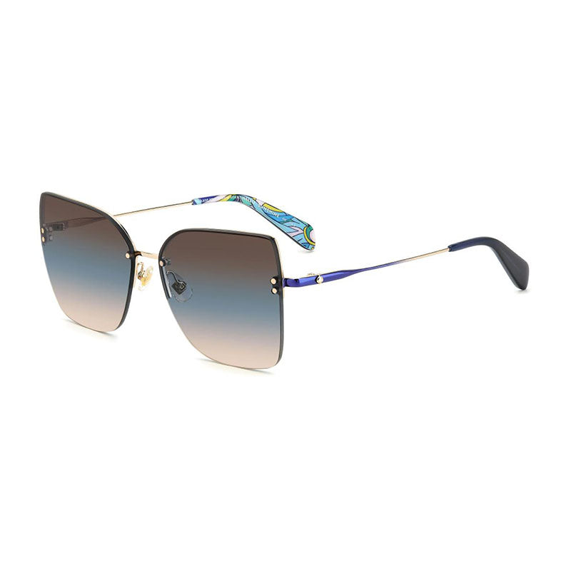 Gafas color azul y café y dorado