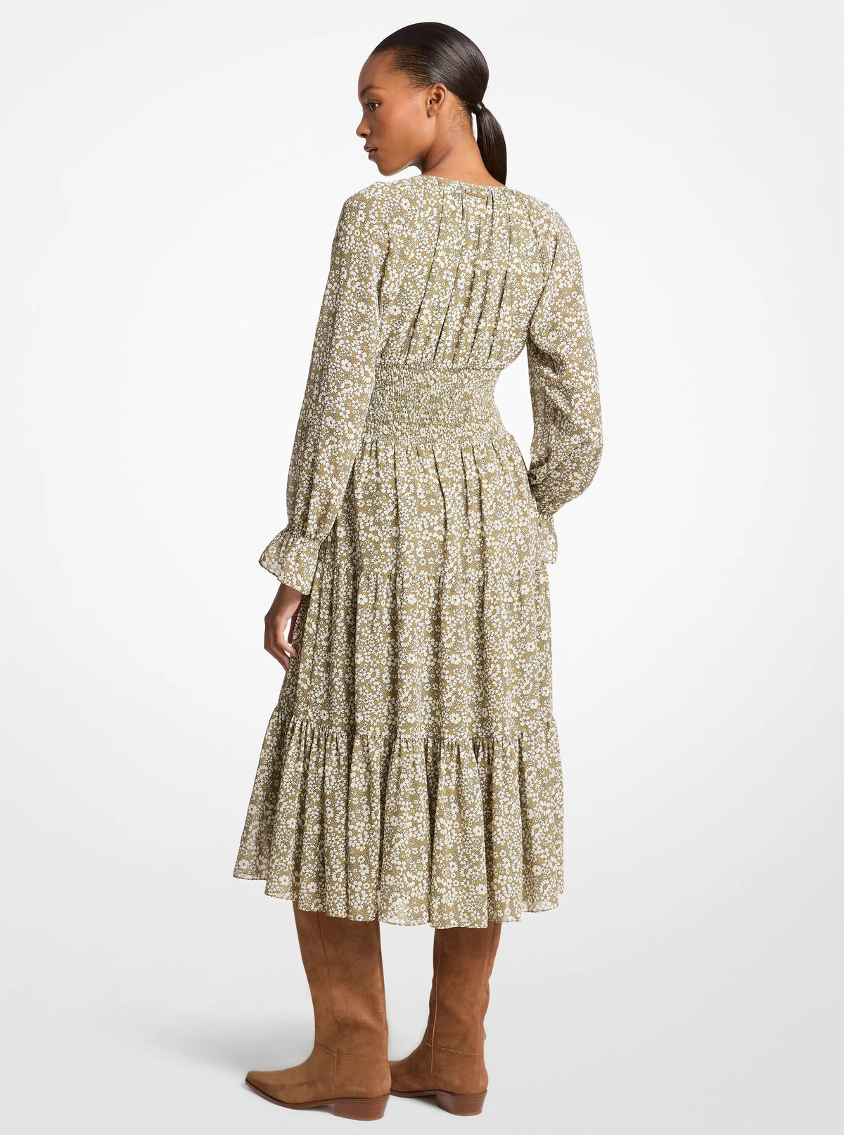 Vestido midi con estampado floral