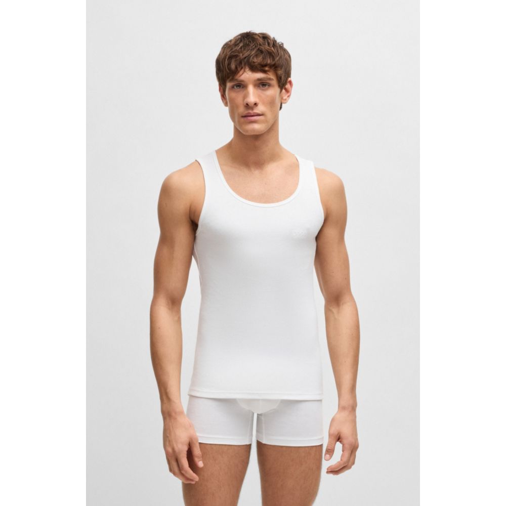 Camiseta sin mangas (3 unidades) de algodón con bordado