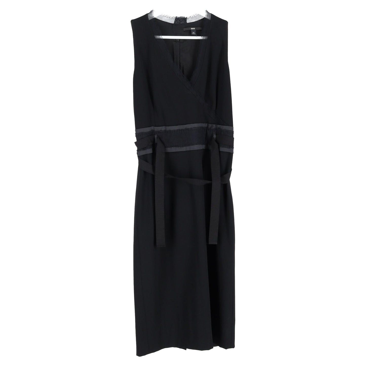 Vestido con cuello en V color negro