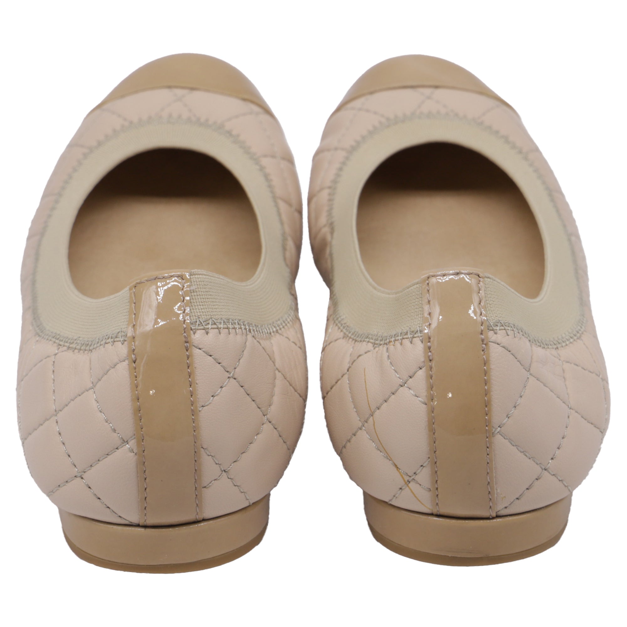 Baletas de cuero color beige