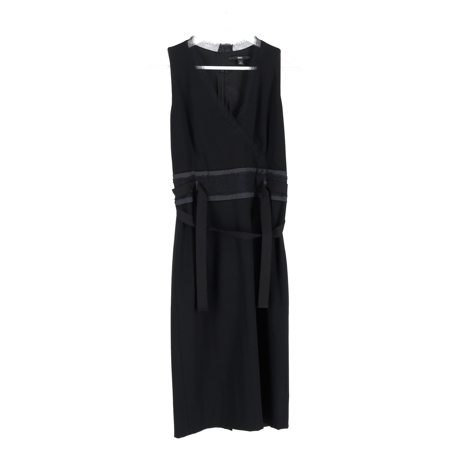Vestido con cuello en V color negro