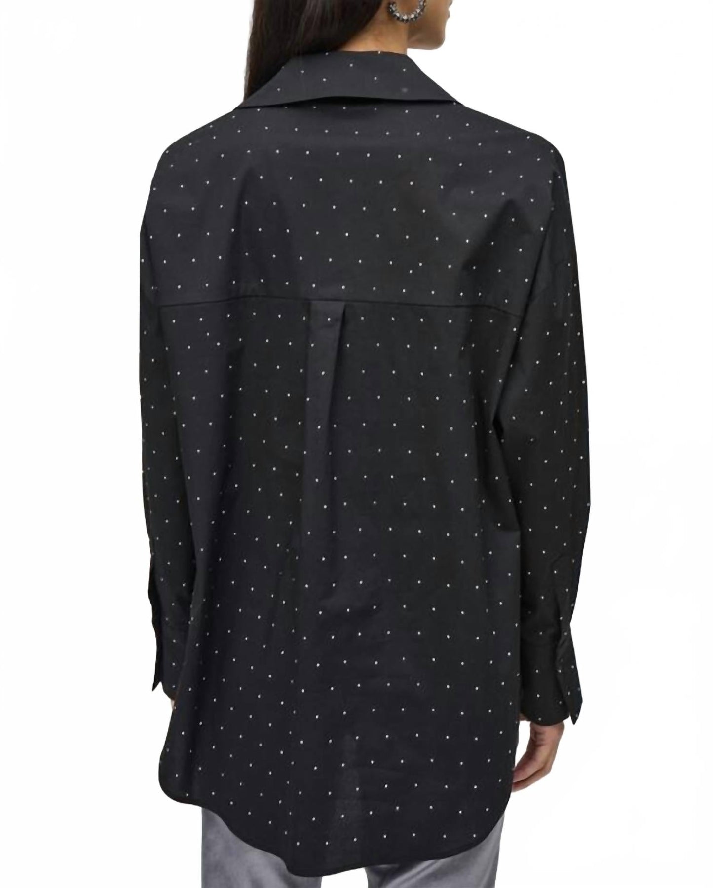 Blusa de algodón color negro