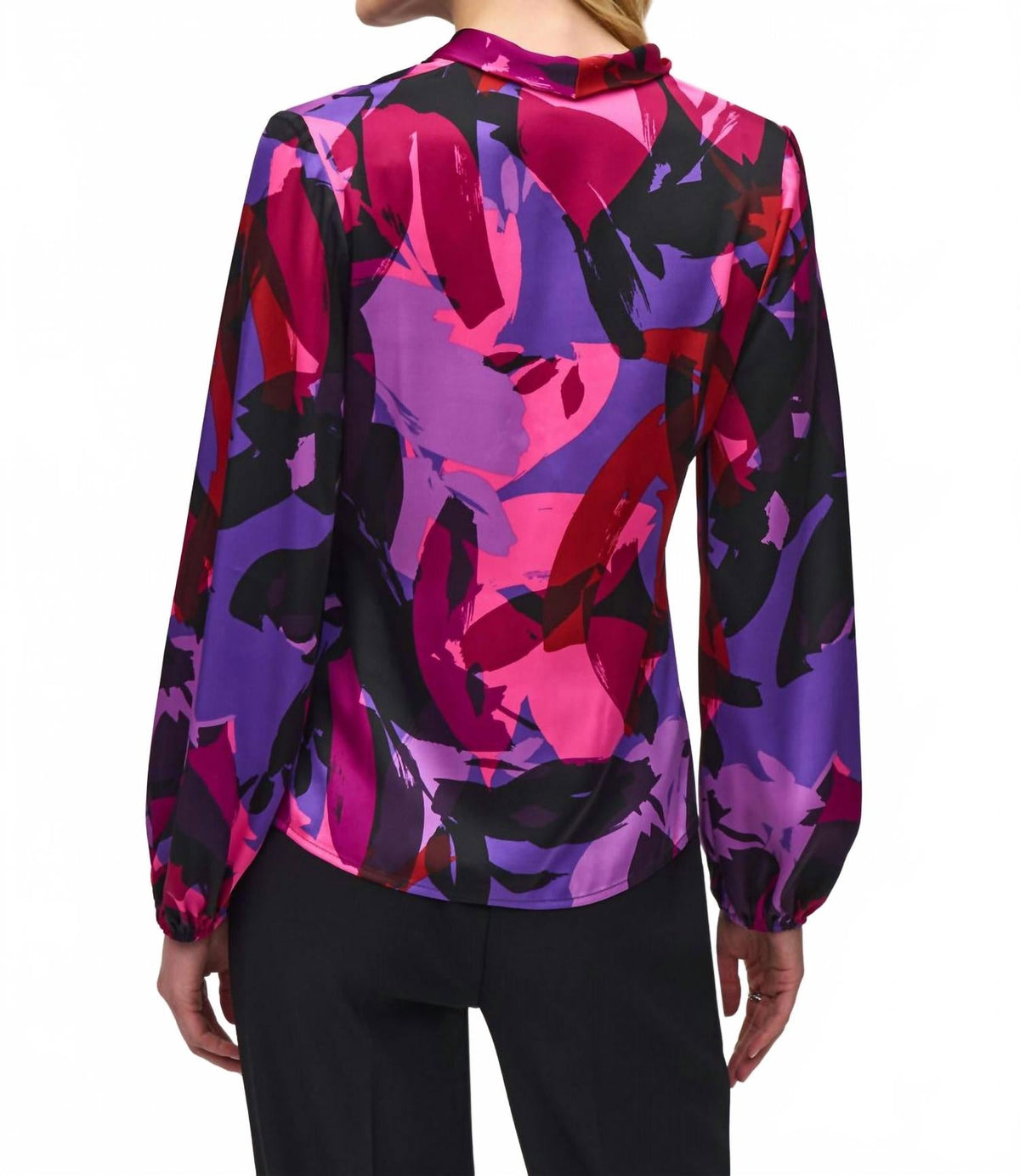 Top de satén color negro