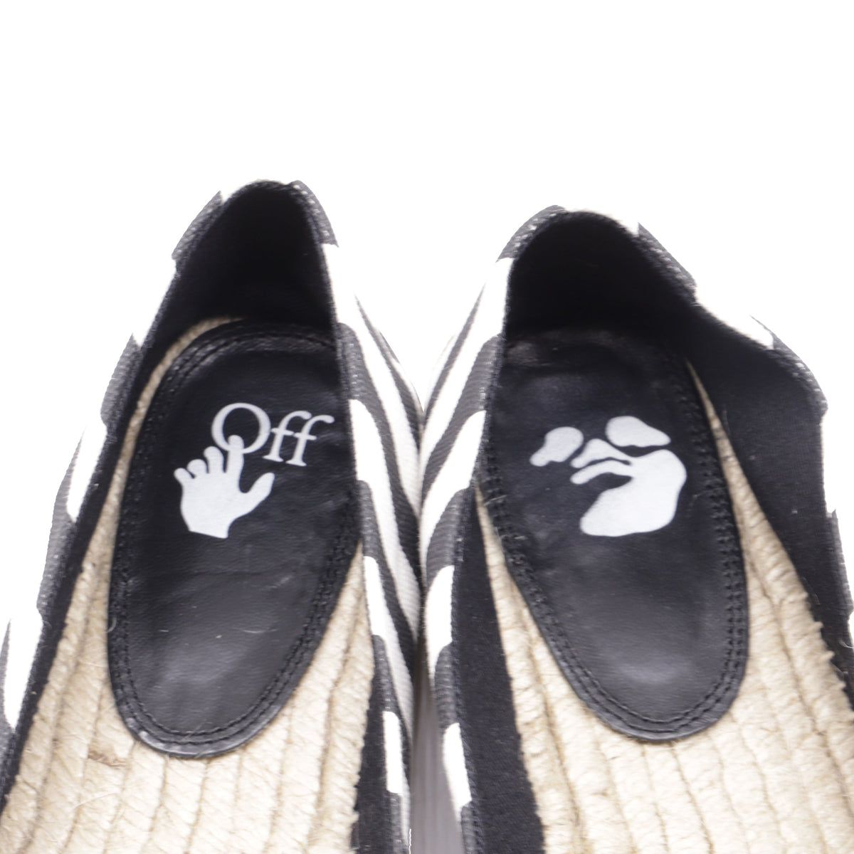 Alpargatas de lona a rayas sin cordones color negro