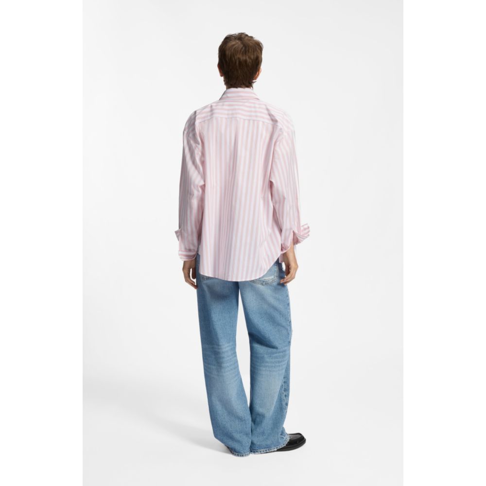 Blusa de algodón de corte amplio a rayas