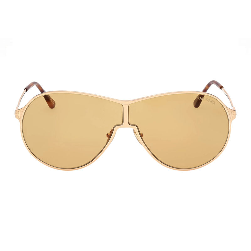 Gafas color café y dorado