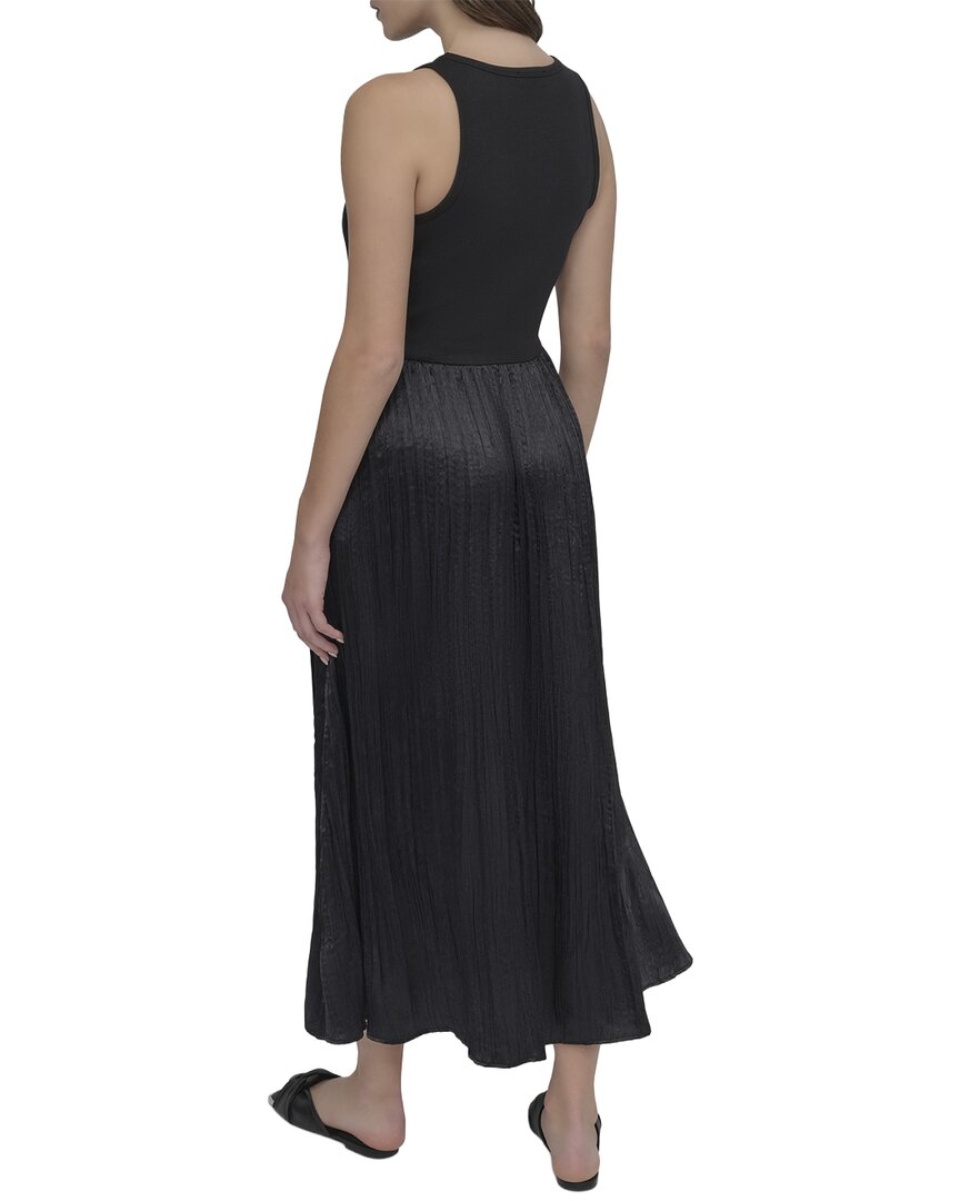 DKNY Vestido Midi Materiales Mixtos