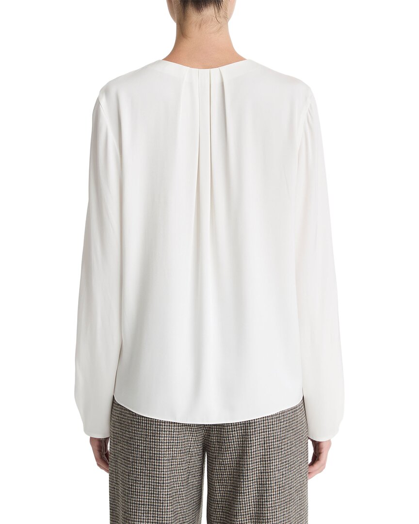 Blusa de mezcla de seda con pliegues