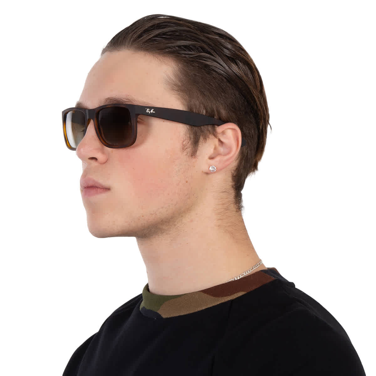 Gafas de sol de hombre de montura cuadrada con lentes polarizados color café