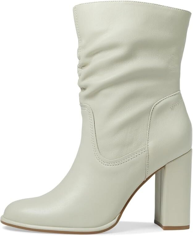Botines de mujer de cuero color marfil
