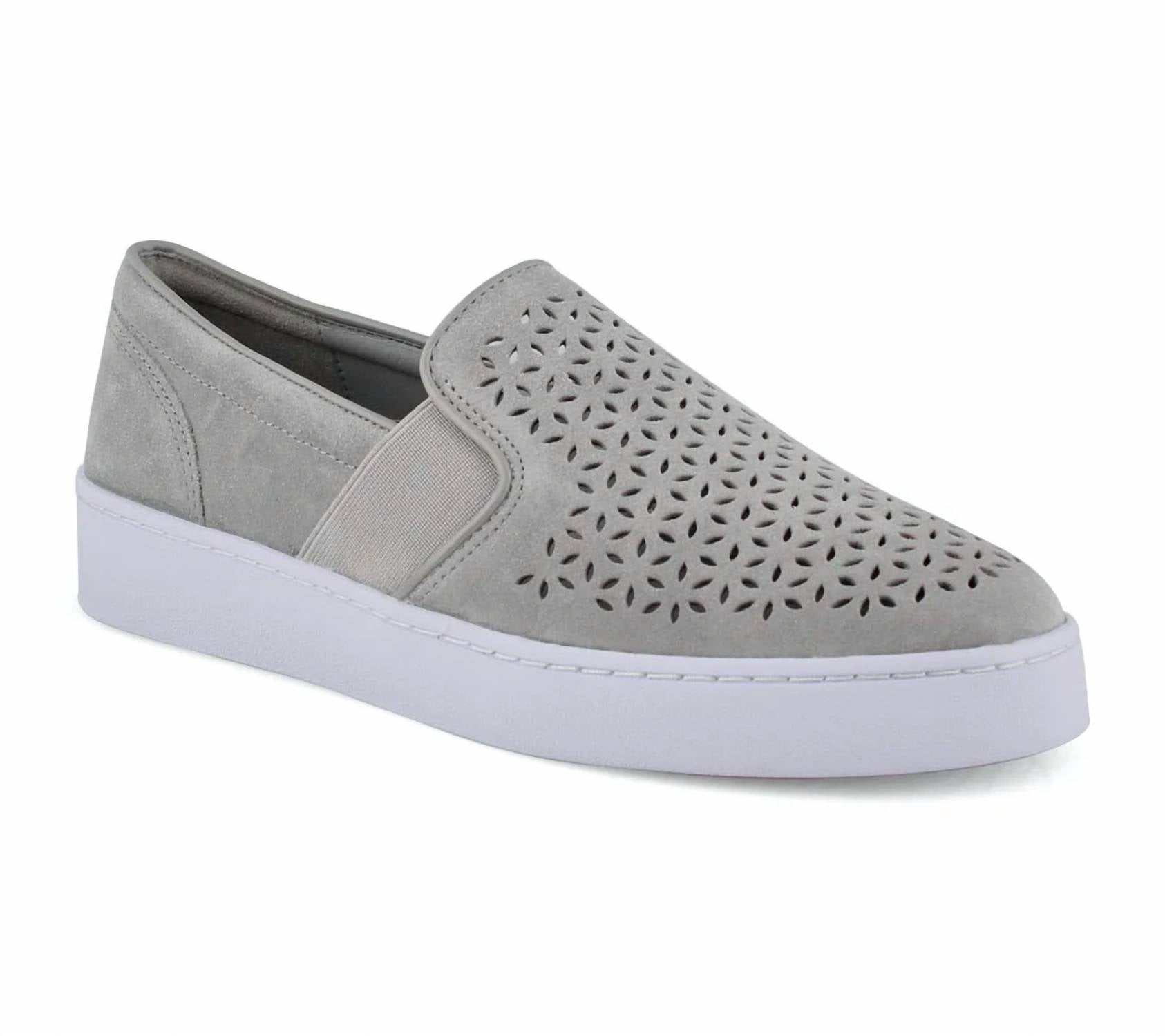 Mocasines de mujer sin cordones color gris claro