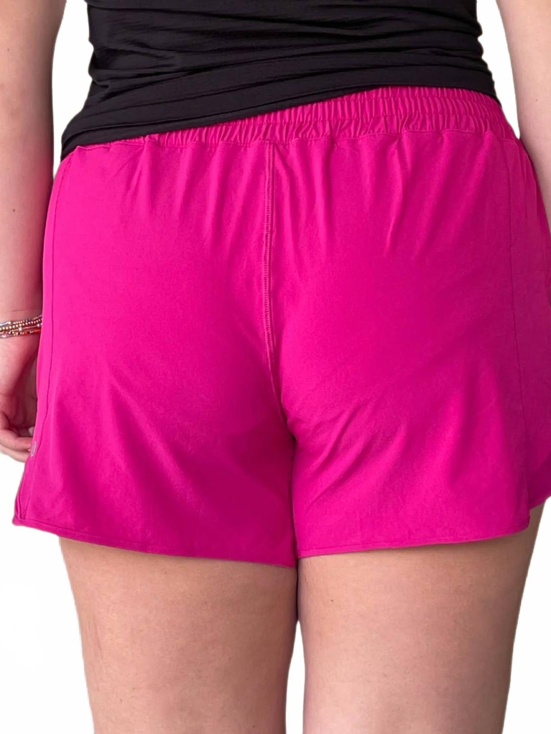 Short de tiro alto color rosado