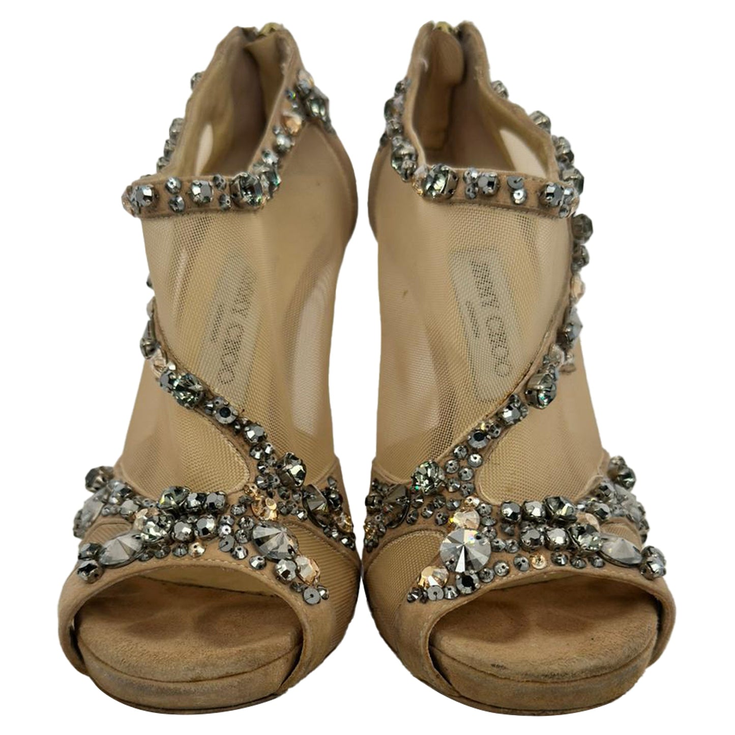 Tacones de gamuza color beige