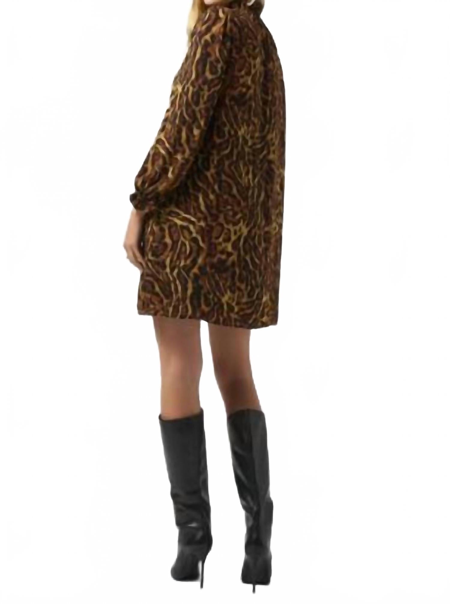 Vestido con estampado animal color negro y café