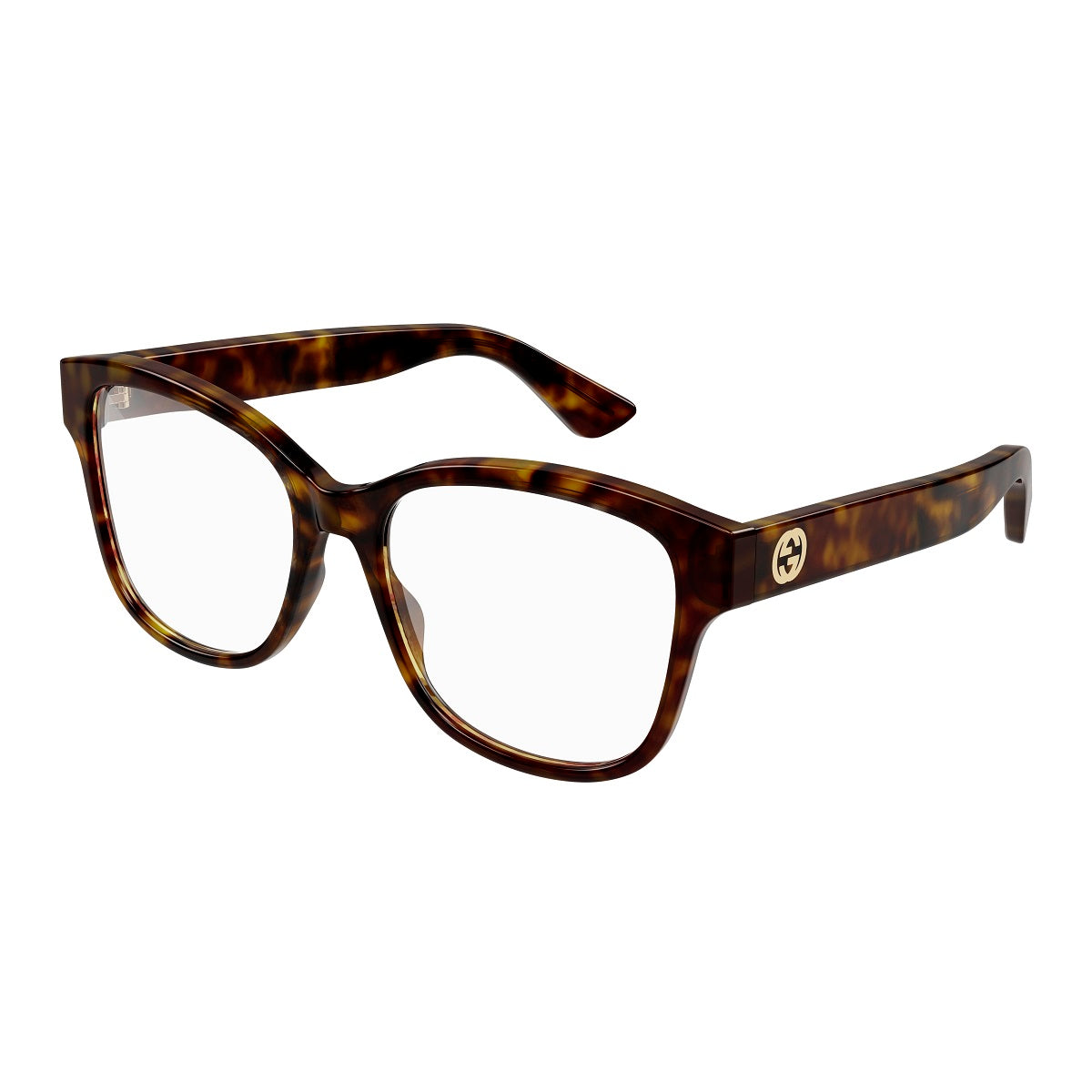 Gucci Gafas Cuadradas Marco Completo, Marco Negro y Lentes Demo Transparentes Gg1340O001