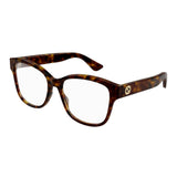 Gucci Gafas Cuadradas Marco Completo, Marco Negro y Lentes Demo Transparentes Gg1340O001