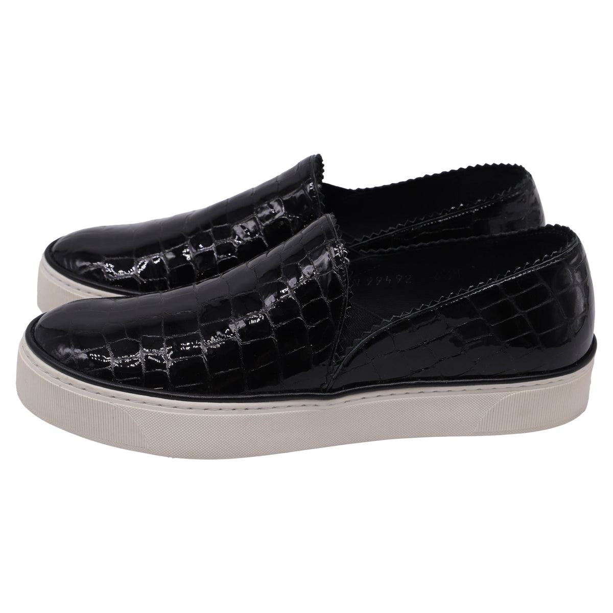 Tenis de cuero sin cordones color negro
