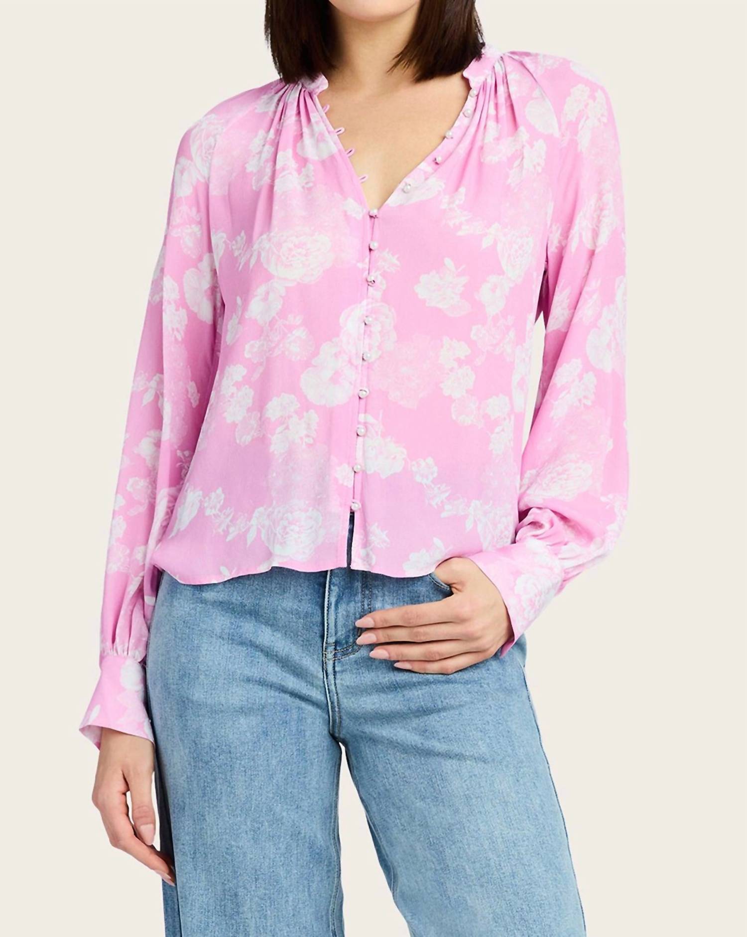 Blusa con estampado floral color rosado
