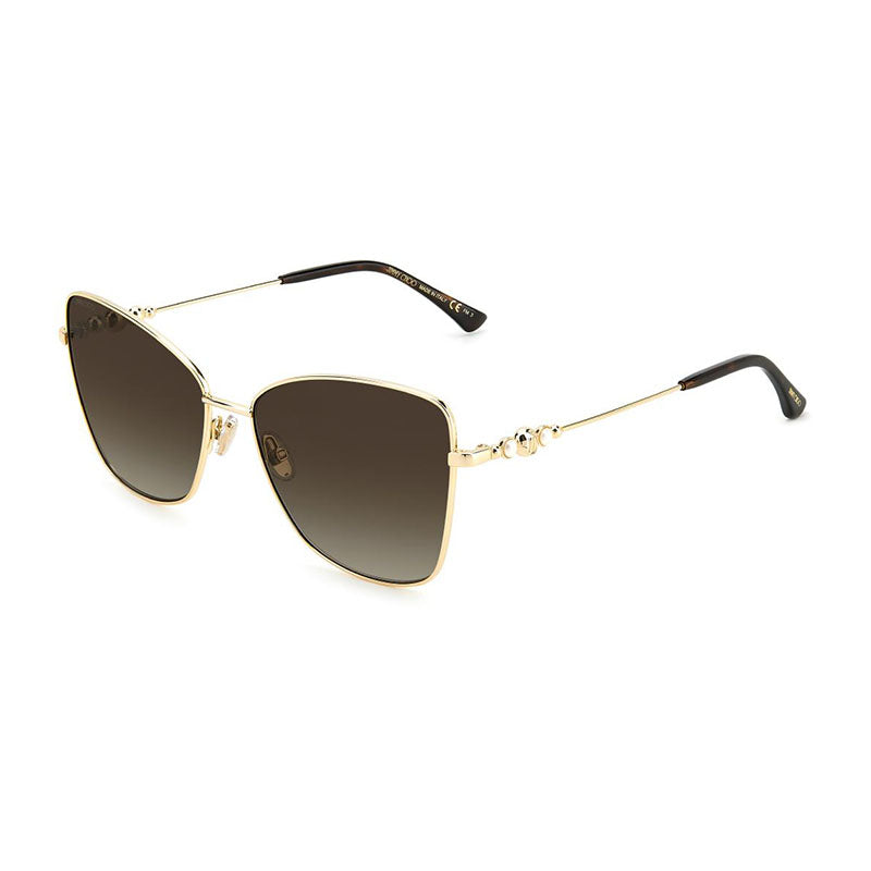 Gafas color café y dorado