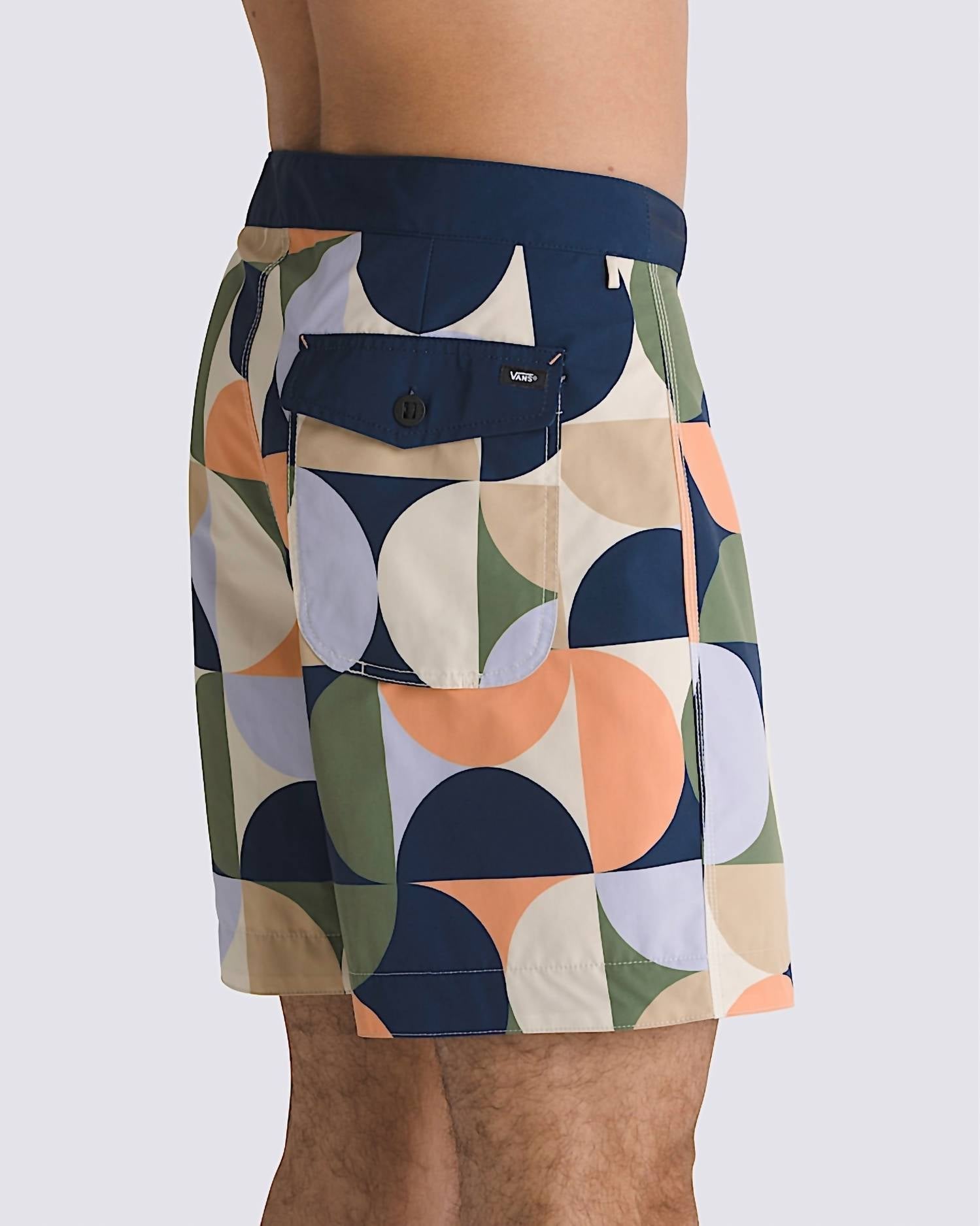 Pantaloneta de baño con estampado color azul y café