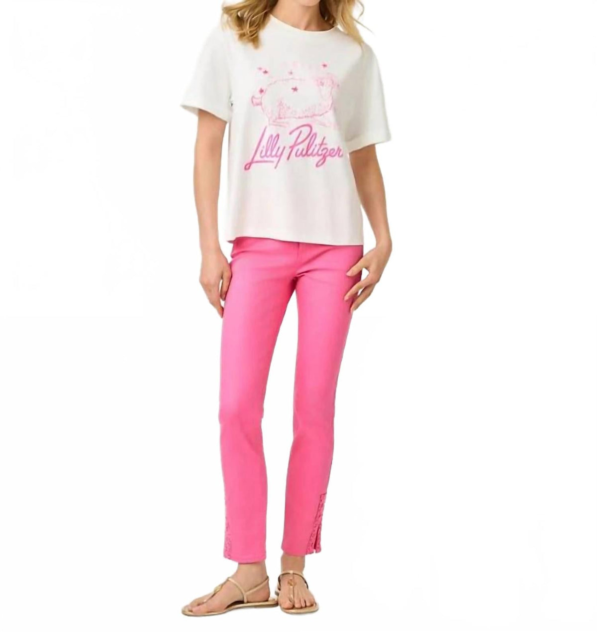 Top color blanco y rosado