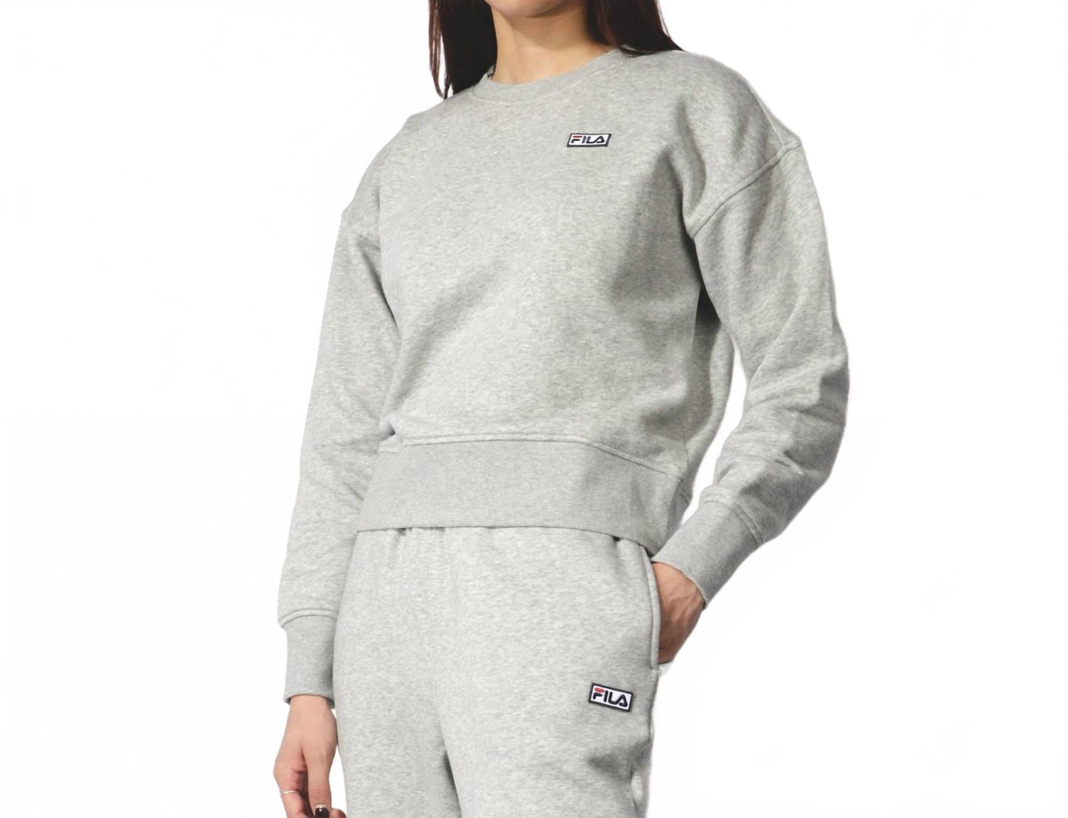 Buzo con cuello redondo color gris