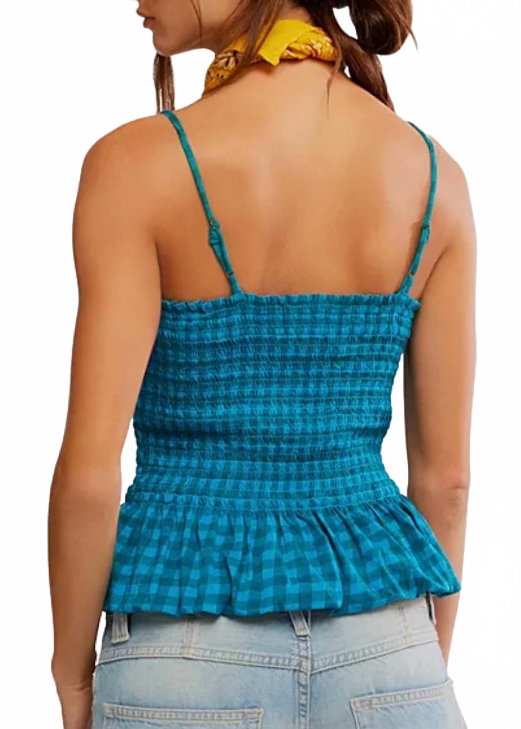 Camiseta sin mangas color azul