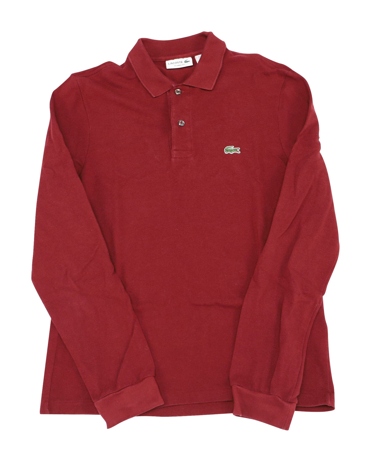 Polo de algodón de manga larga color rojo