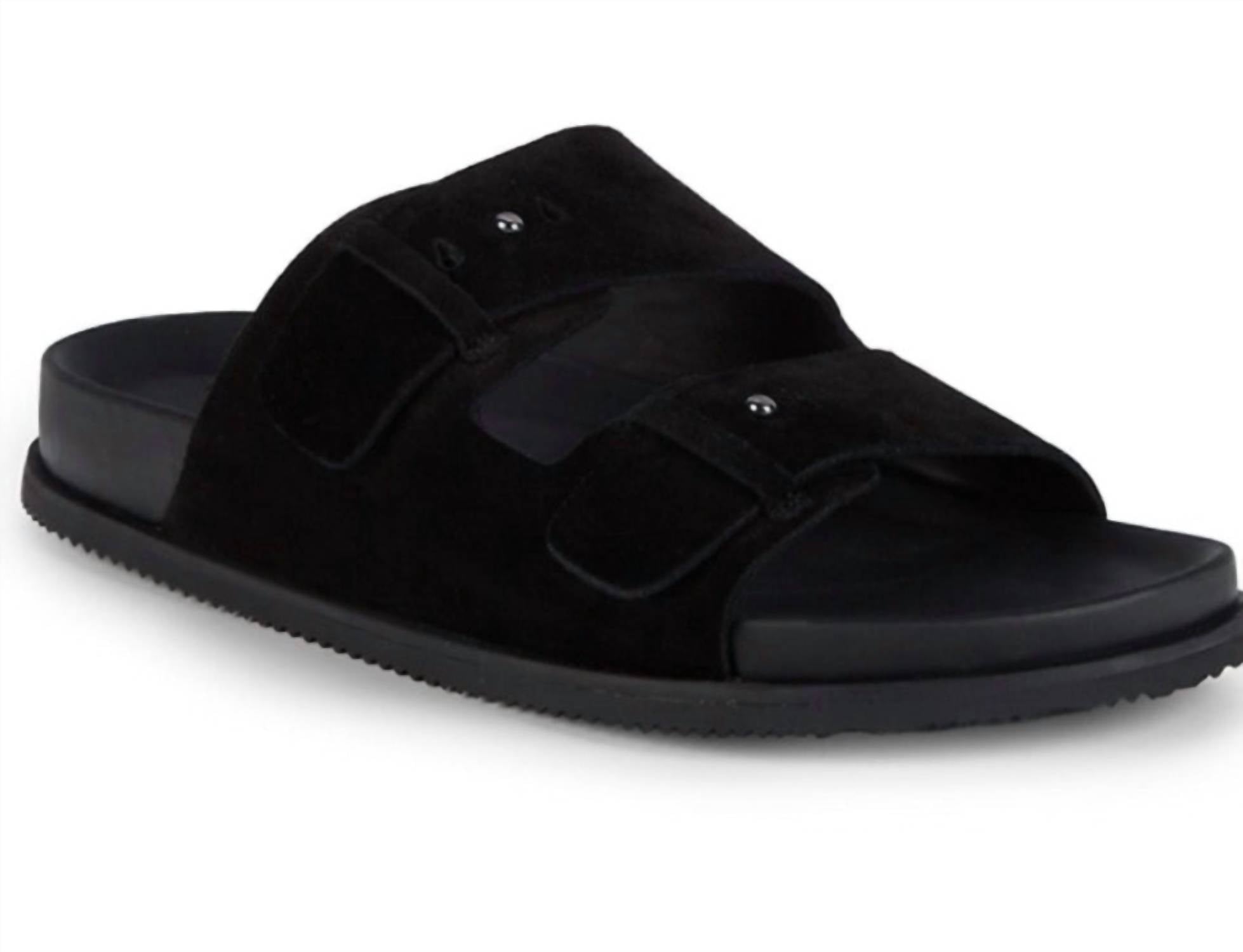 Sandalias de hombre de gamuza color negro