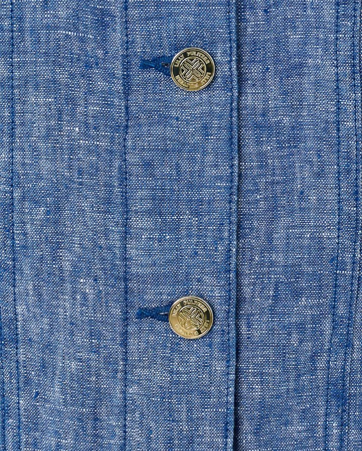 Chaqueta de lino color azul marino y blanco