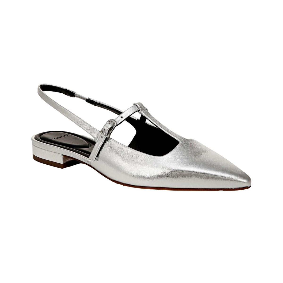 Zapatos de mujer de cuero color plateado