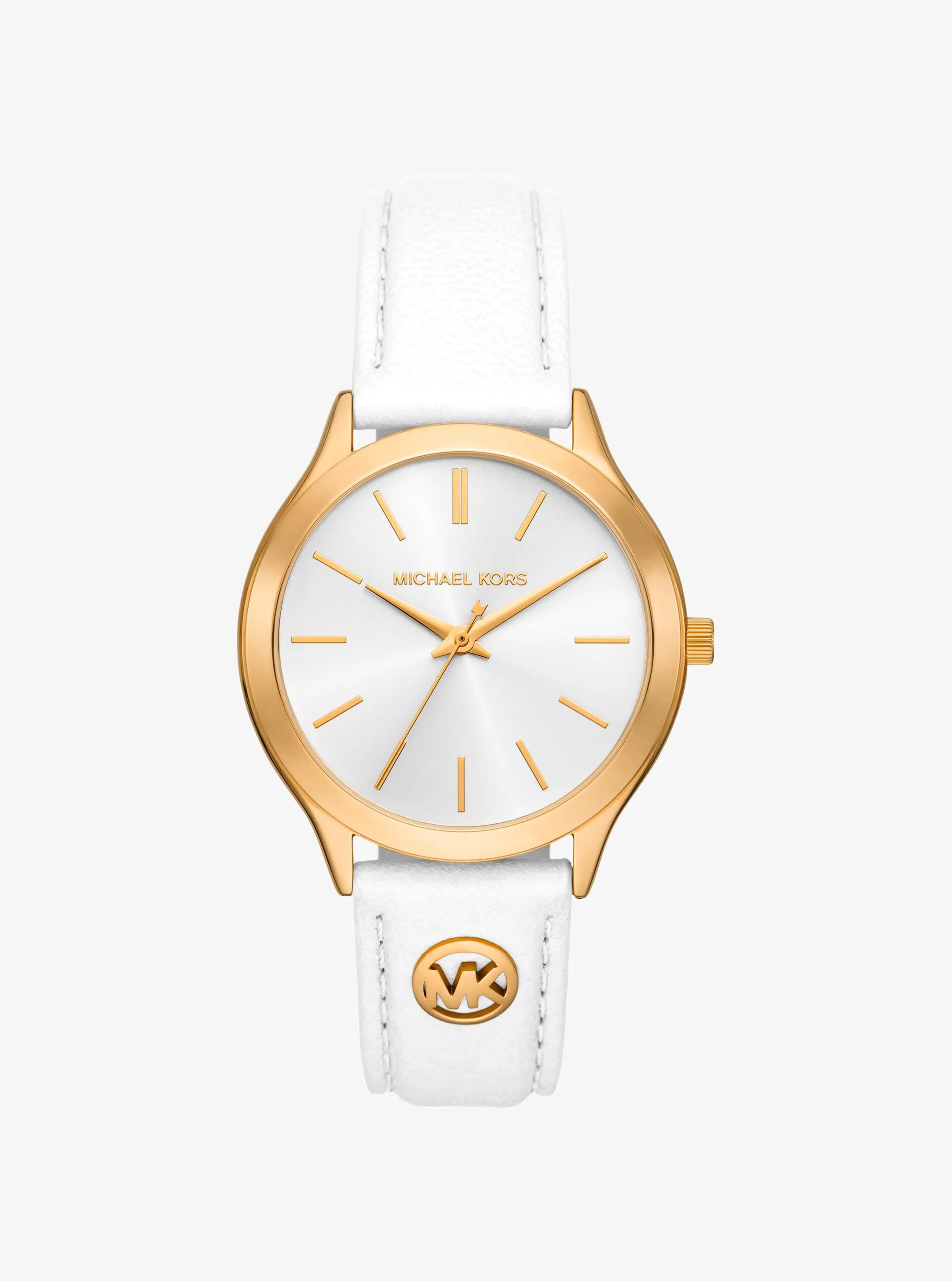 Reloj de cuero color dorado