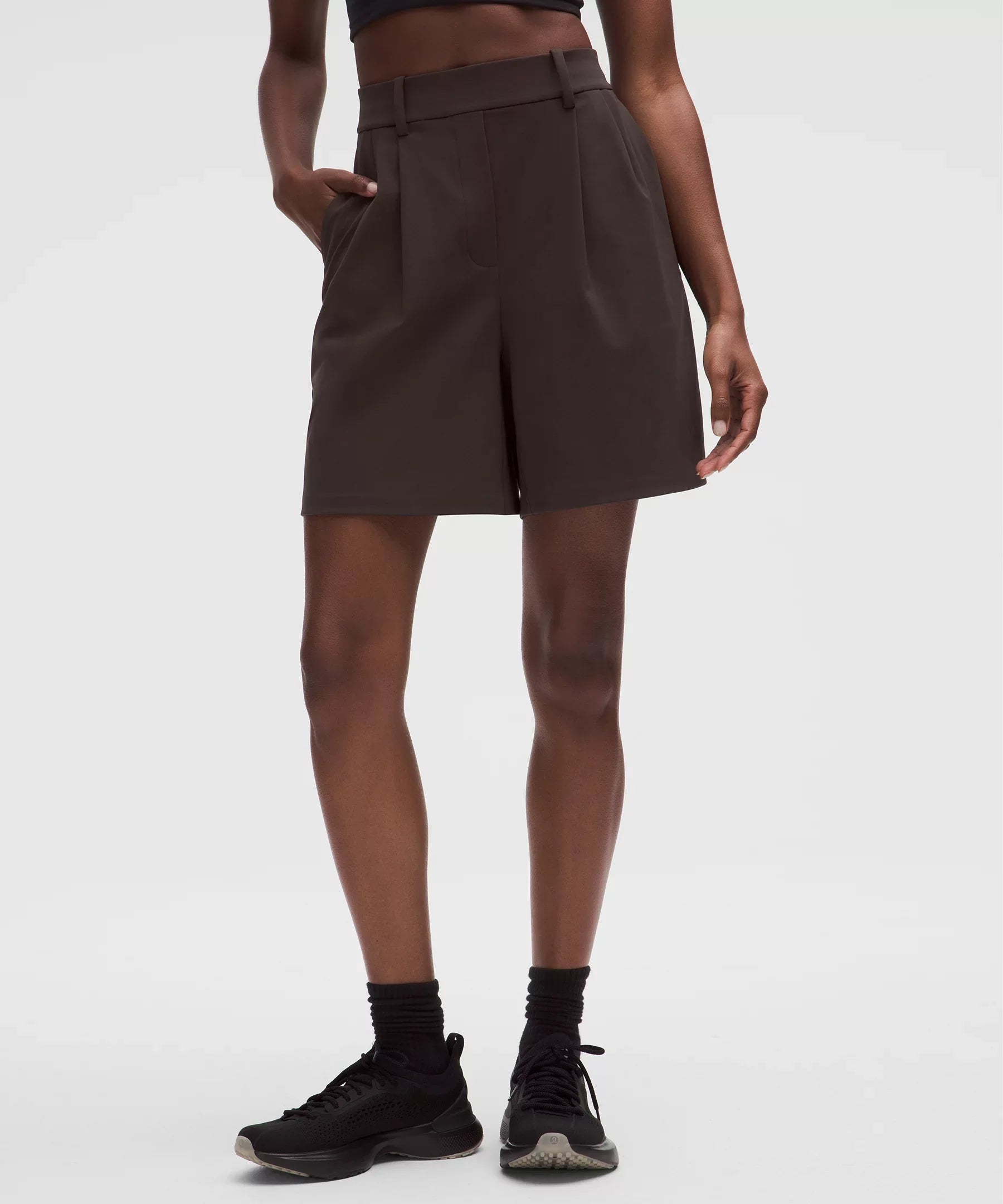 Short de tiro alto con pliegues