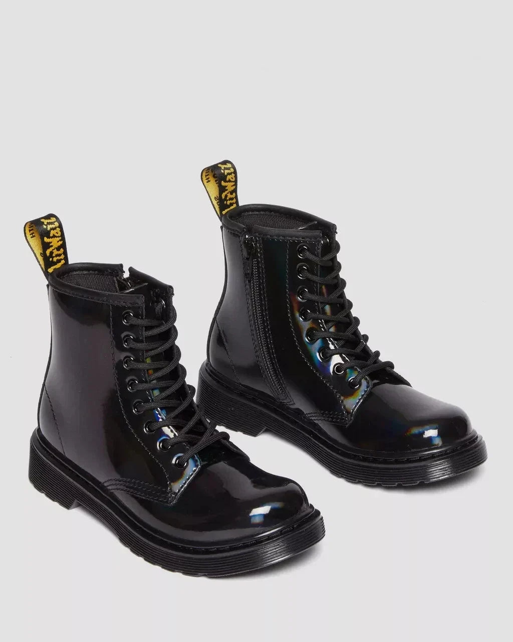 Botas infantil de cuero color negro y multicolor