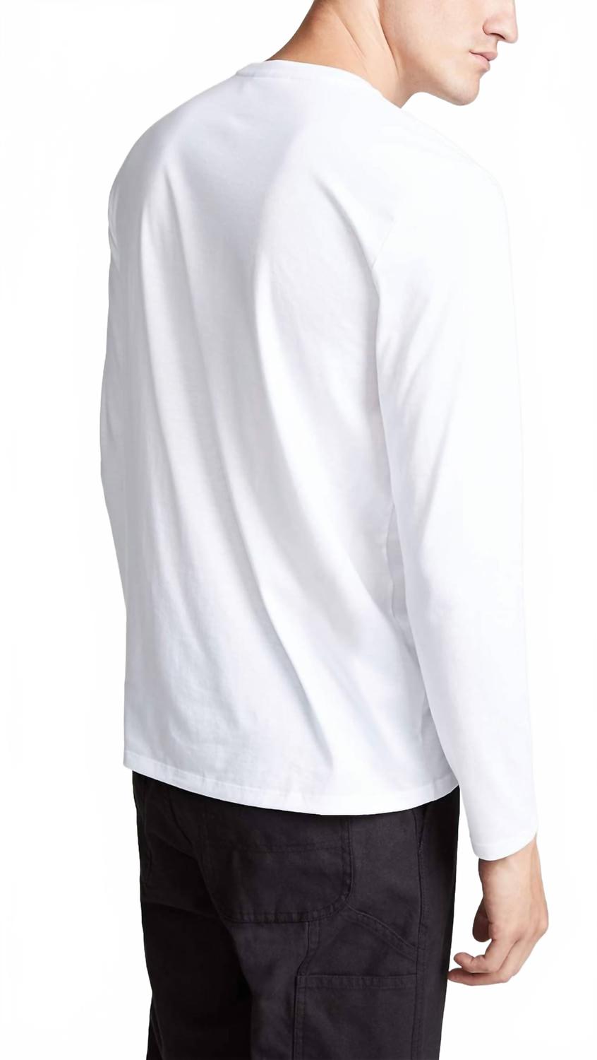 Camiseta de manga larga con cuello redondo color blanco