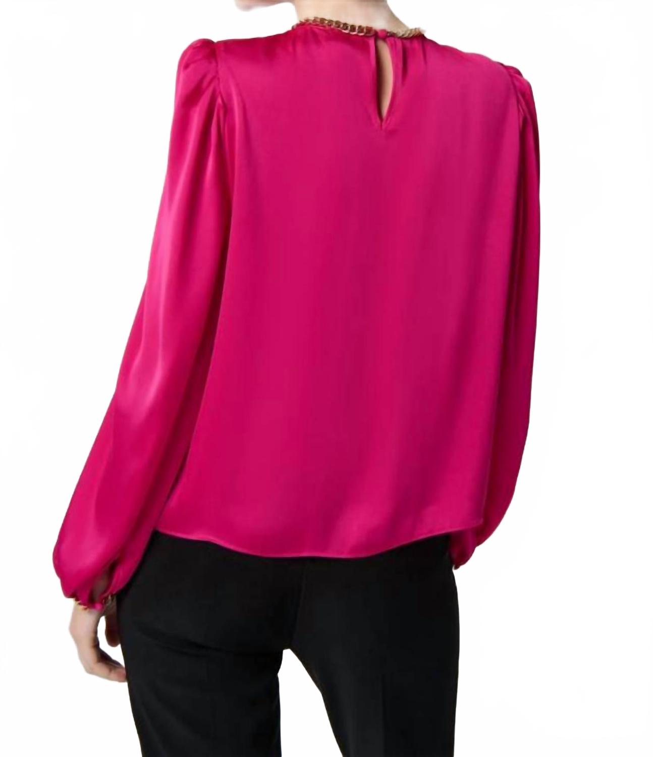Top de satén color rosado