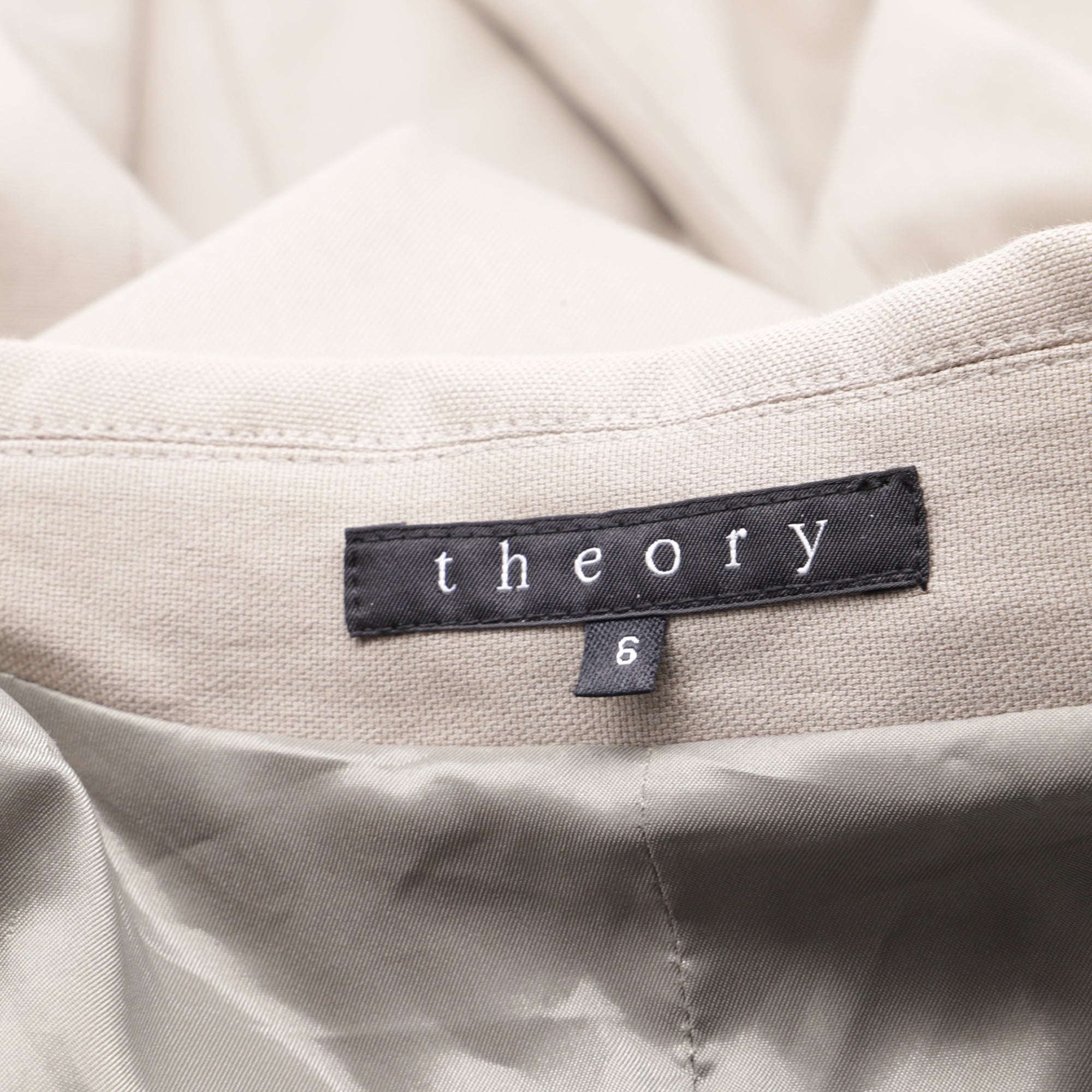 Theory Blazer de Doble Botonadura en Algodón Beige