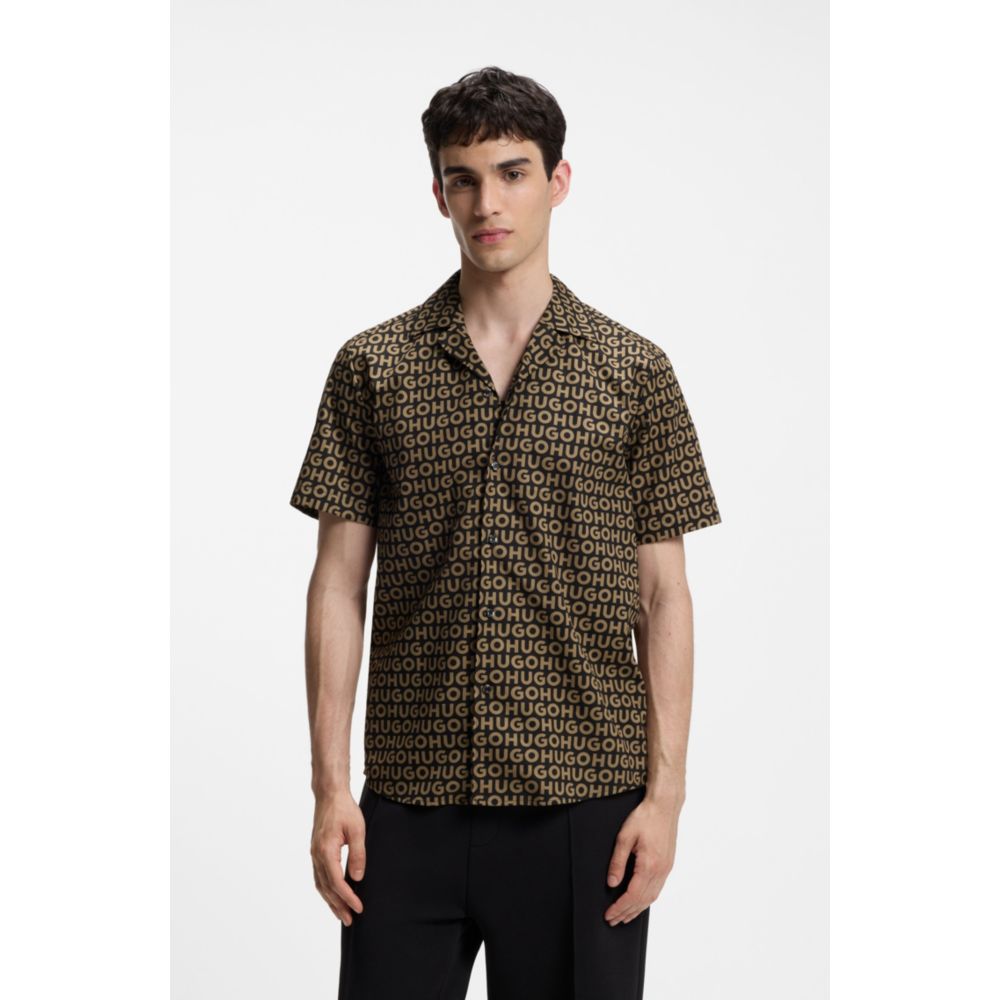 Camisa de algodón de corte amplio con estampado