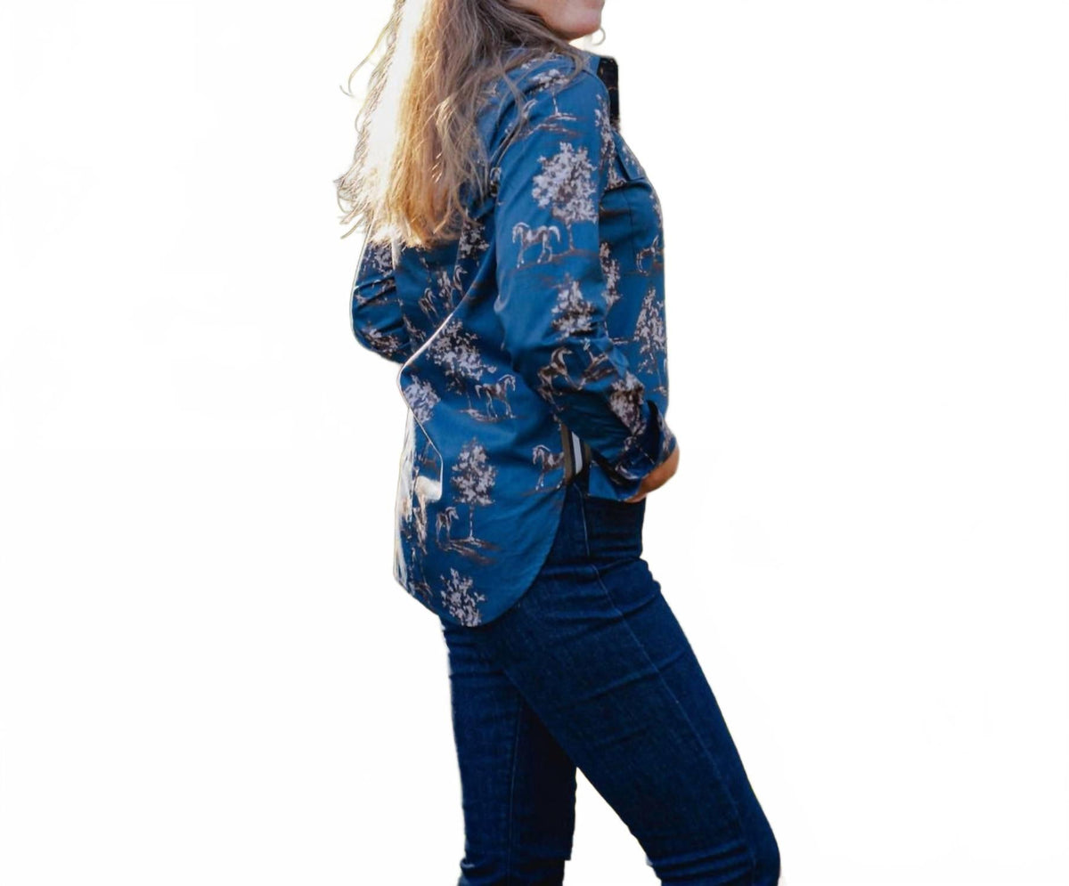 Camisa de manga larga color azul
