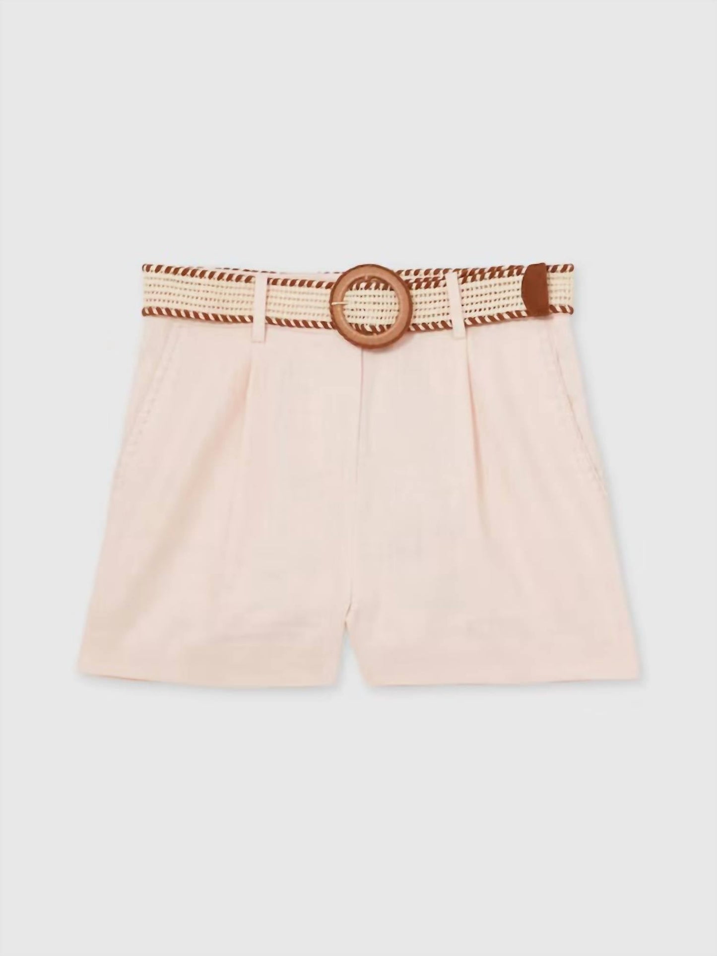 Short de lino color rosado