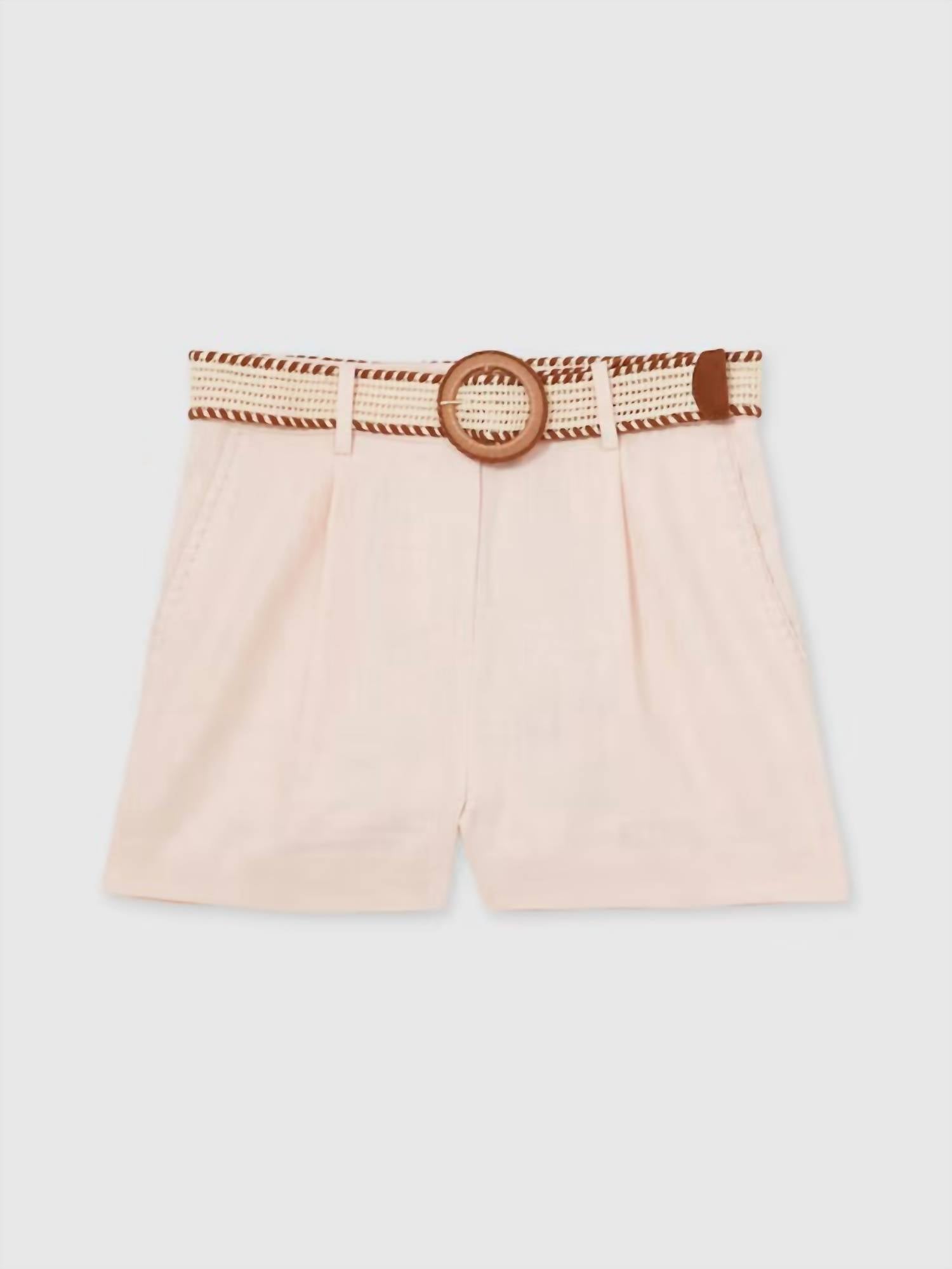 Short de lino color rosado