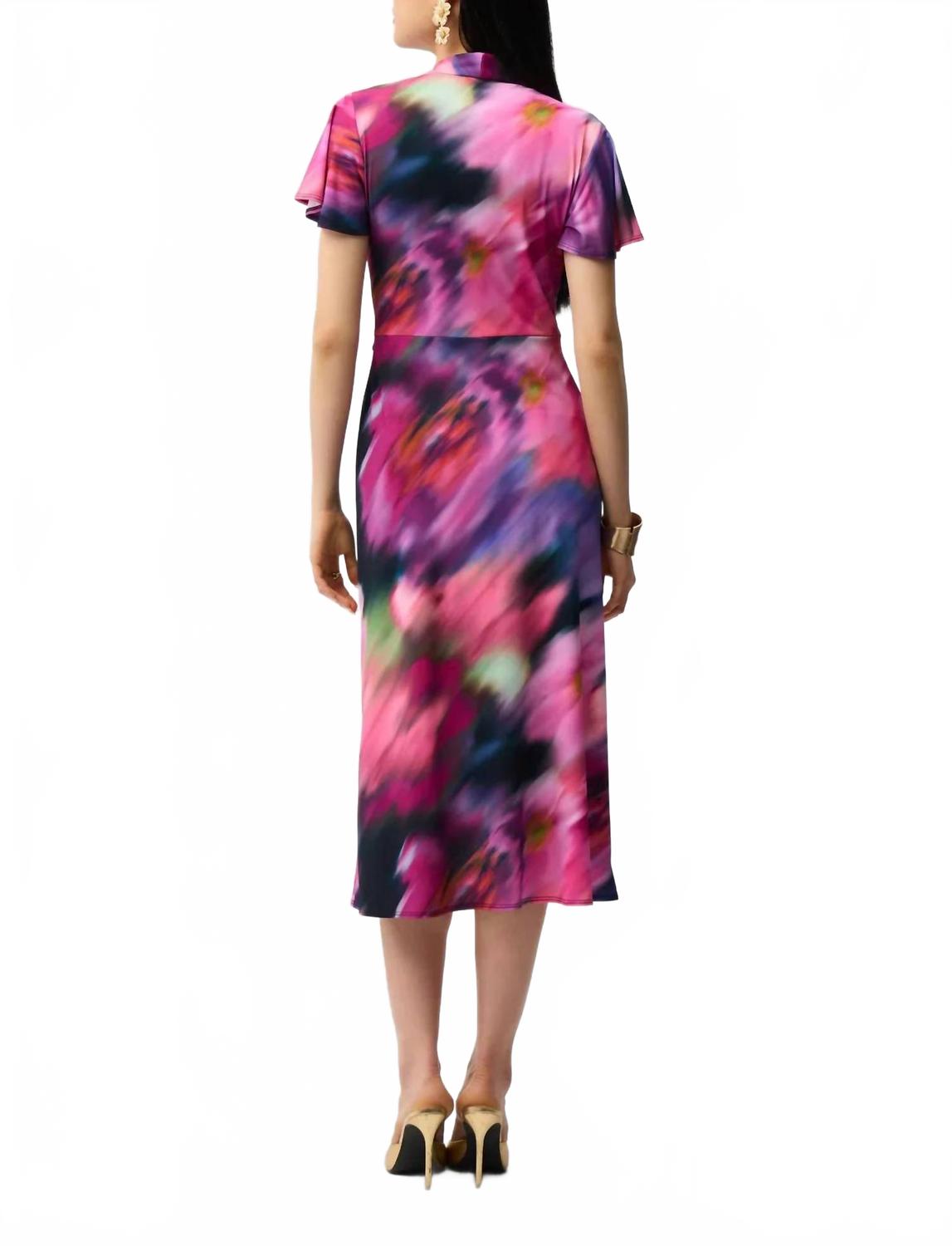 Vestido midi con estampado floral color azul