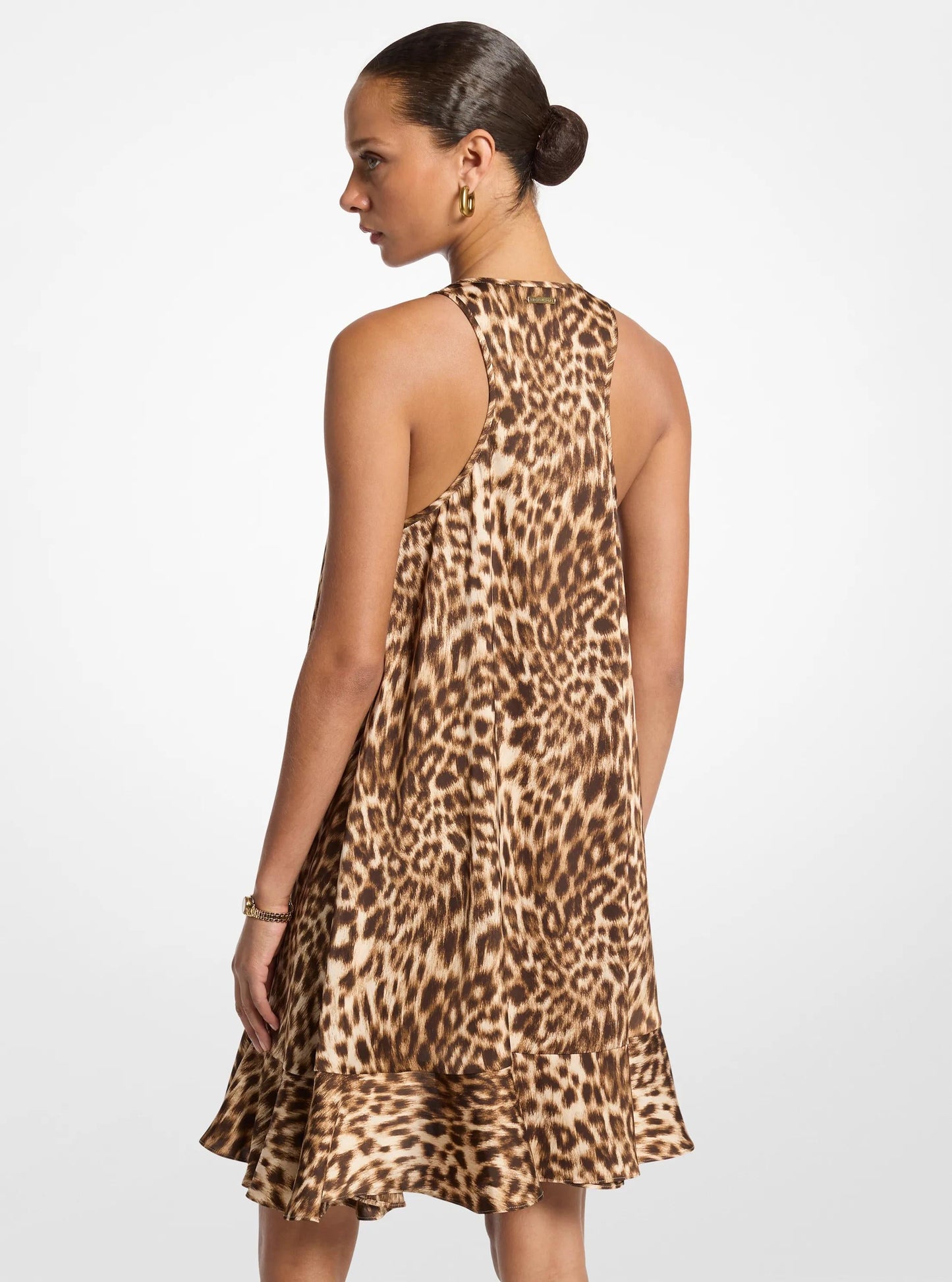 Vestido de satén con estampado animal