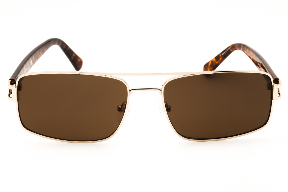 Gafas color café y dorado