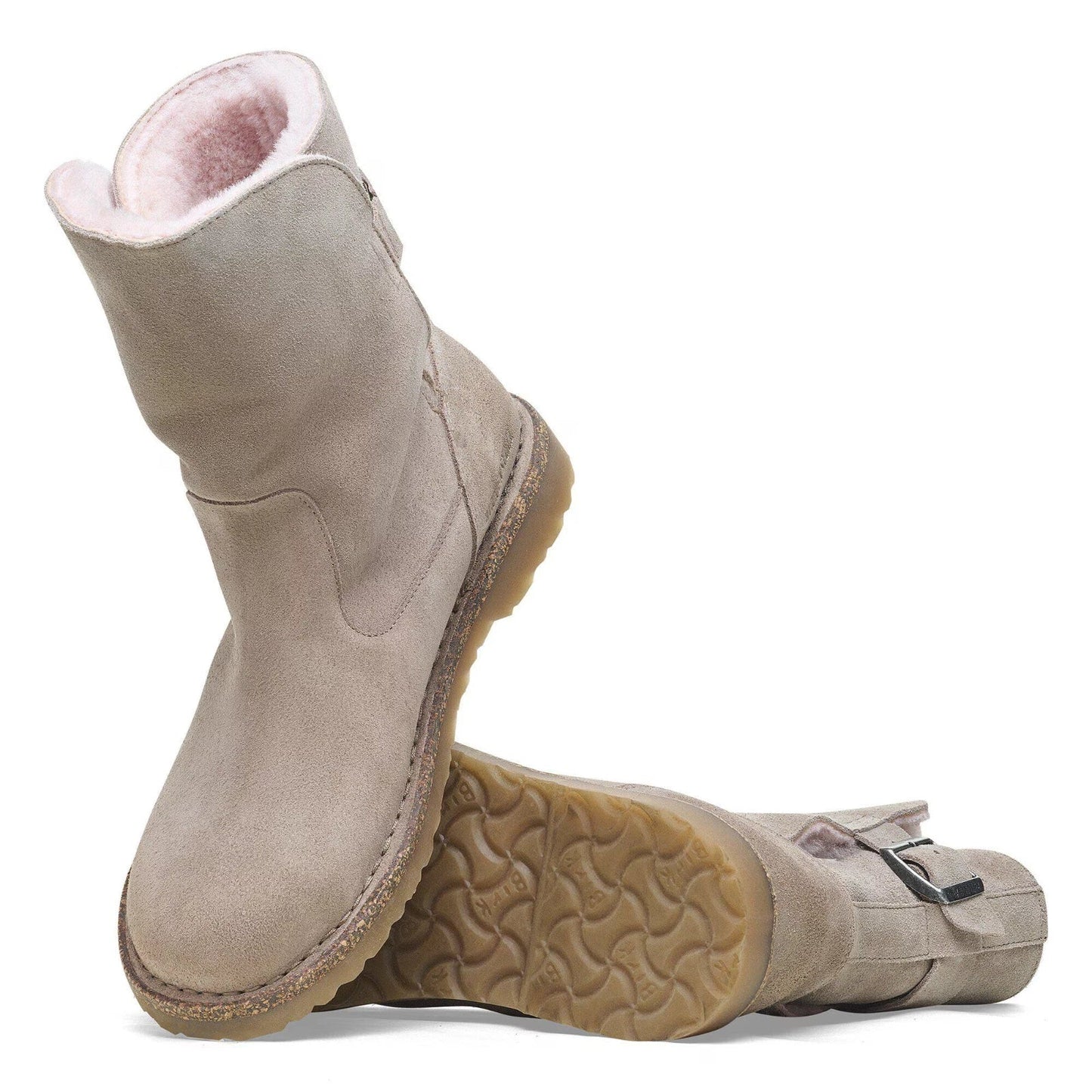 Botas de hombre de gamuza color gris y taupe